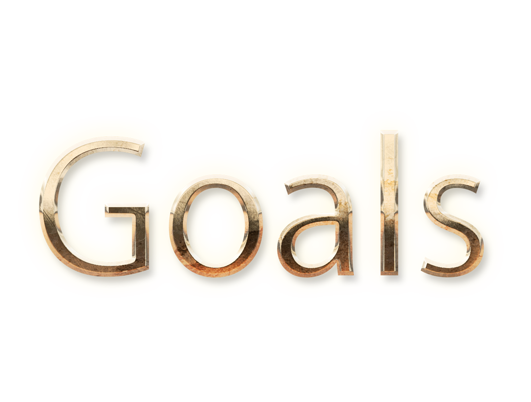 WORD GOALS gold text typography PNG images free